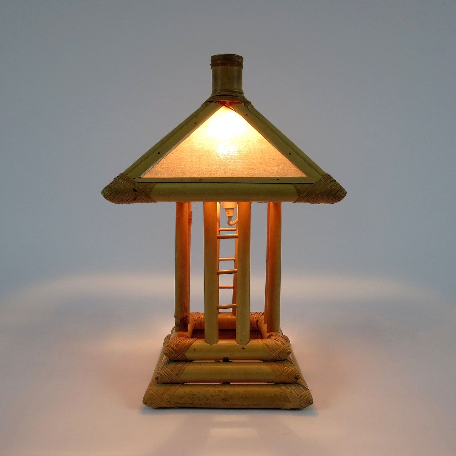 Set Of 2 Bamboo Table Lamps, 1960s photo furniture