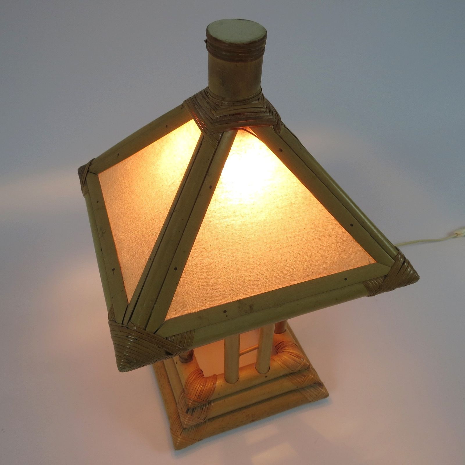 Set Of 2 Bamboo Table Lamps, 1960s photo 685.0