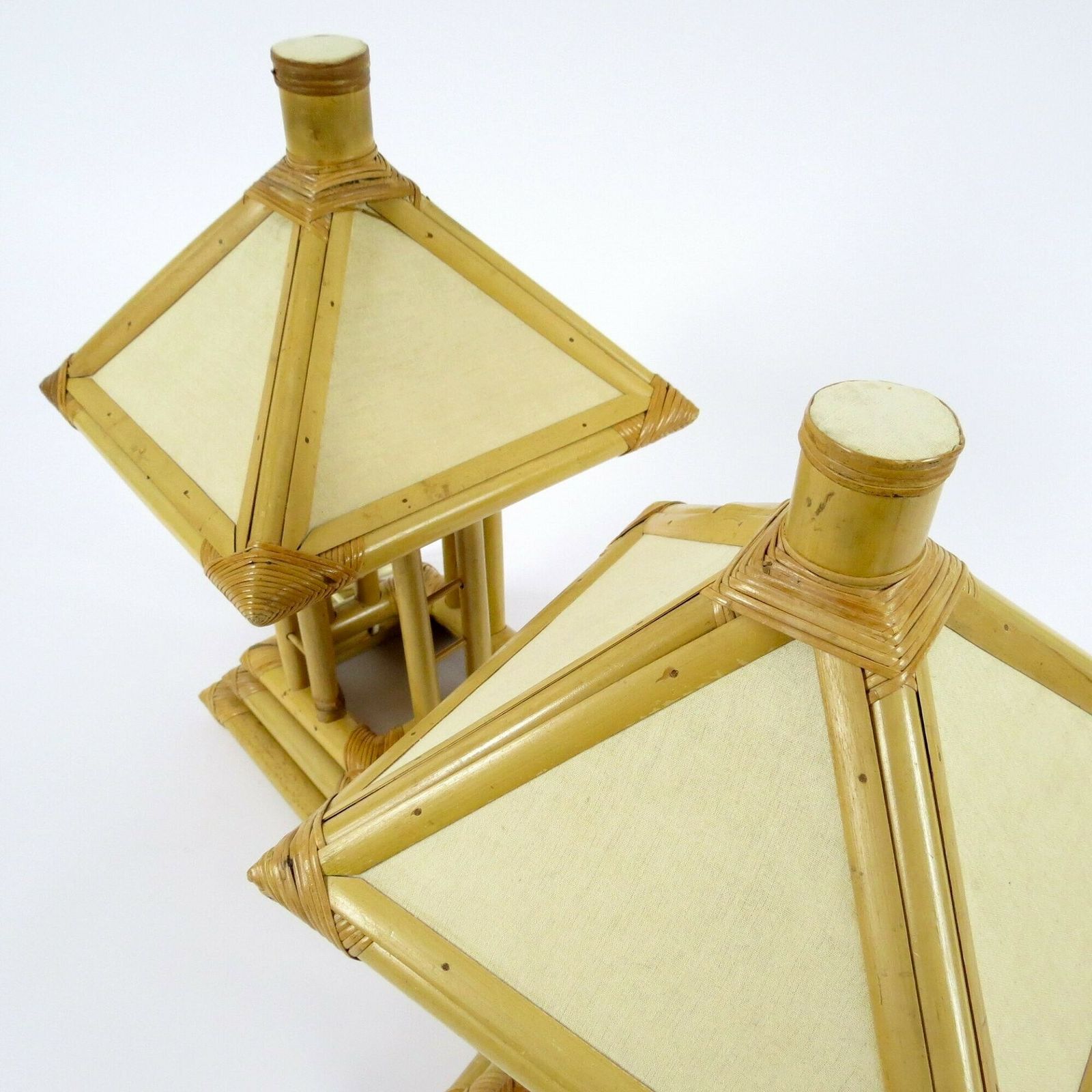 Set Of 2 Bamboo Table Lamps, 1960s photo buy