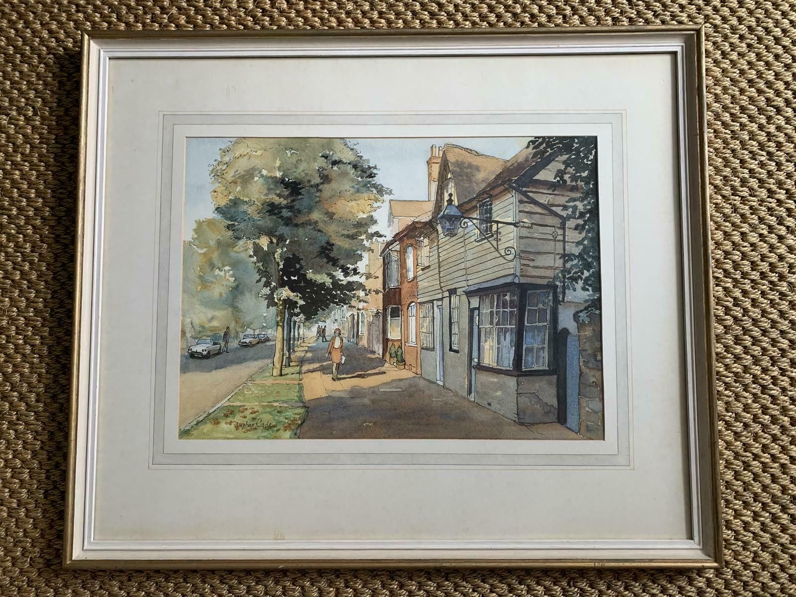 Mid Century Watercolour Of Horsham Surrey By Daphne Cade photo furniture