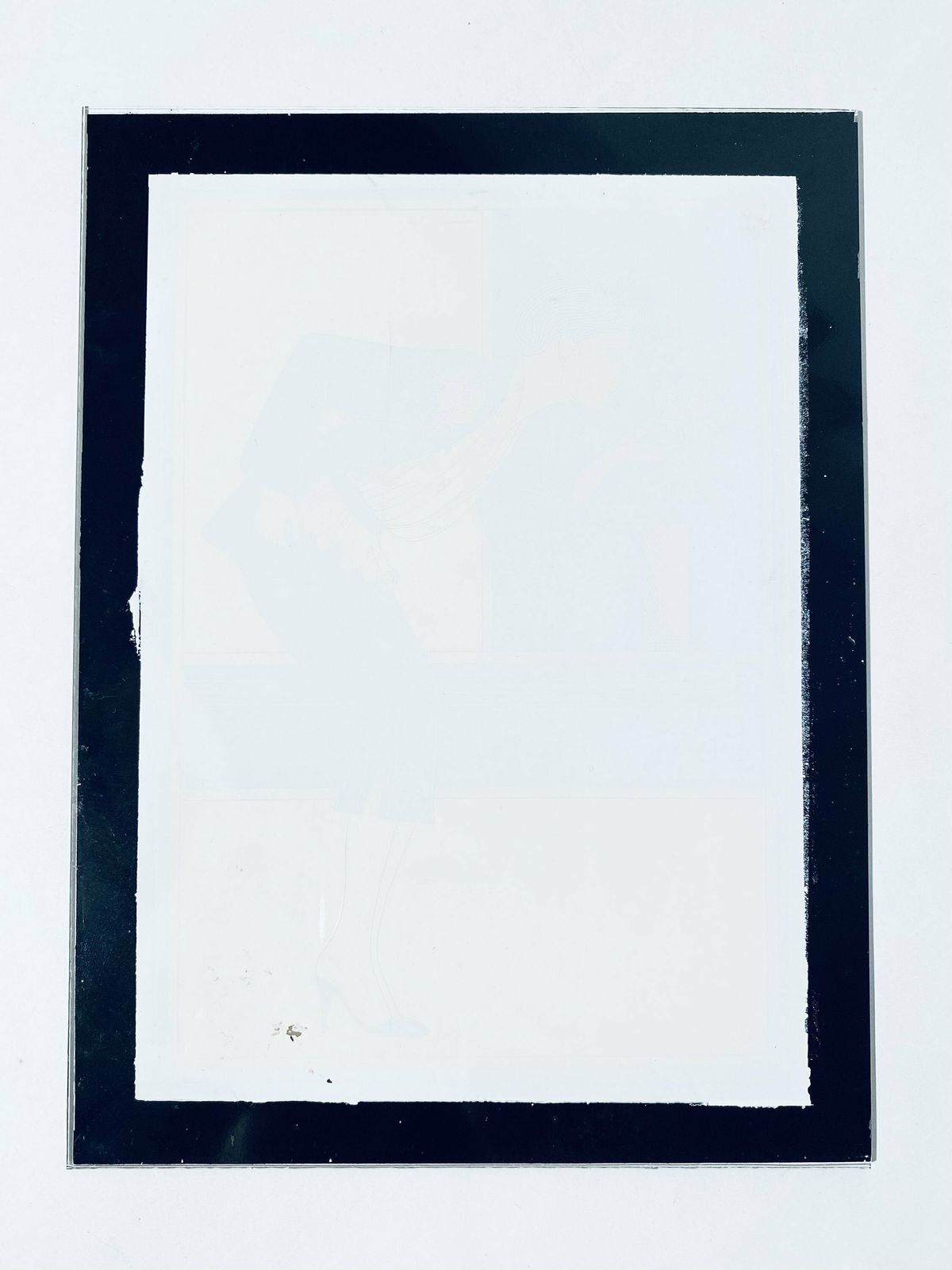 photo furniture Art Deco Glass Picture Lady With Flowers Motif / 1920s France