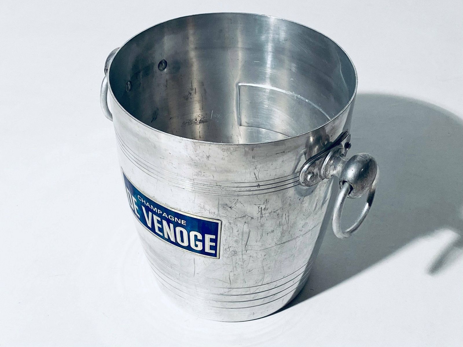 Vintage De Venoge Champagne Aluminium Ice Bucket Cooler / Vintage Decor 1960s photo furniture