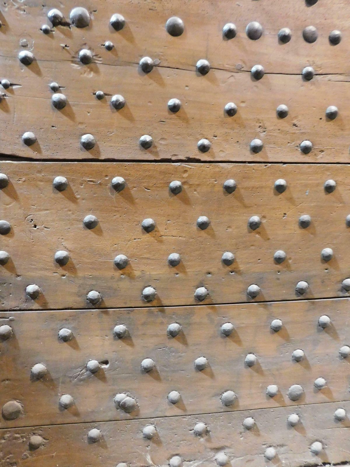 Old Rustic Entrance Door In Walnut With Nails, From Northern Italy photo 7418.0