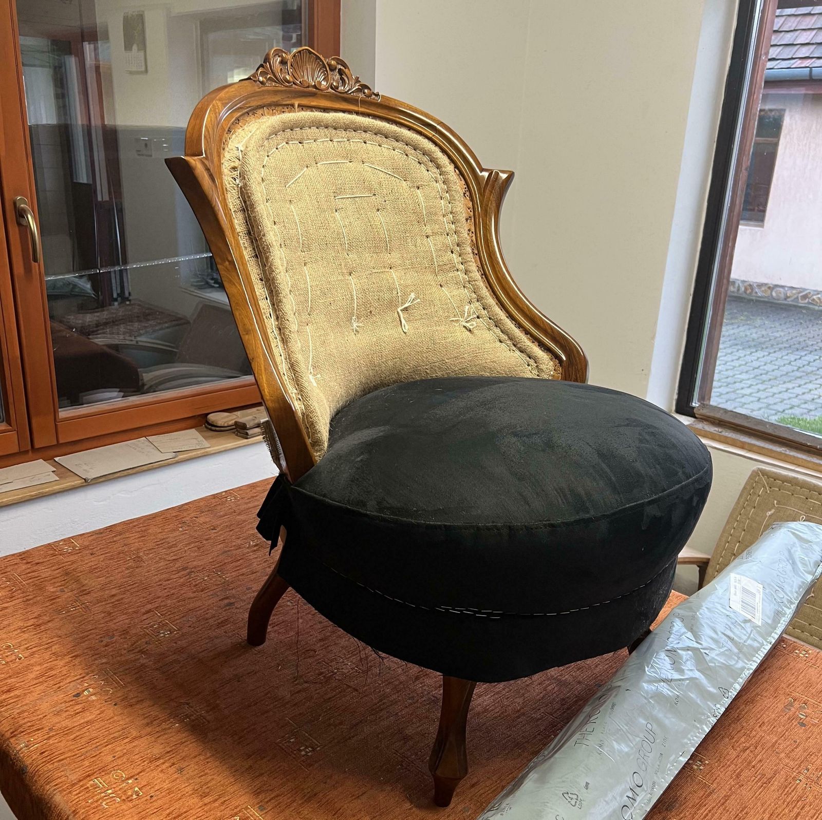 6807.0 Fully Restored Pair Of Black Biedermeier Armchairs 19th Century photo
