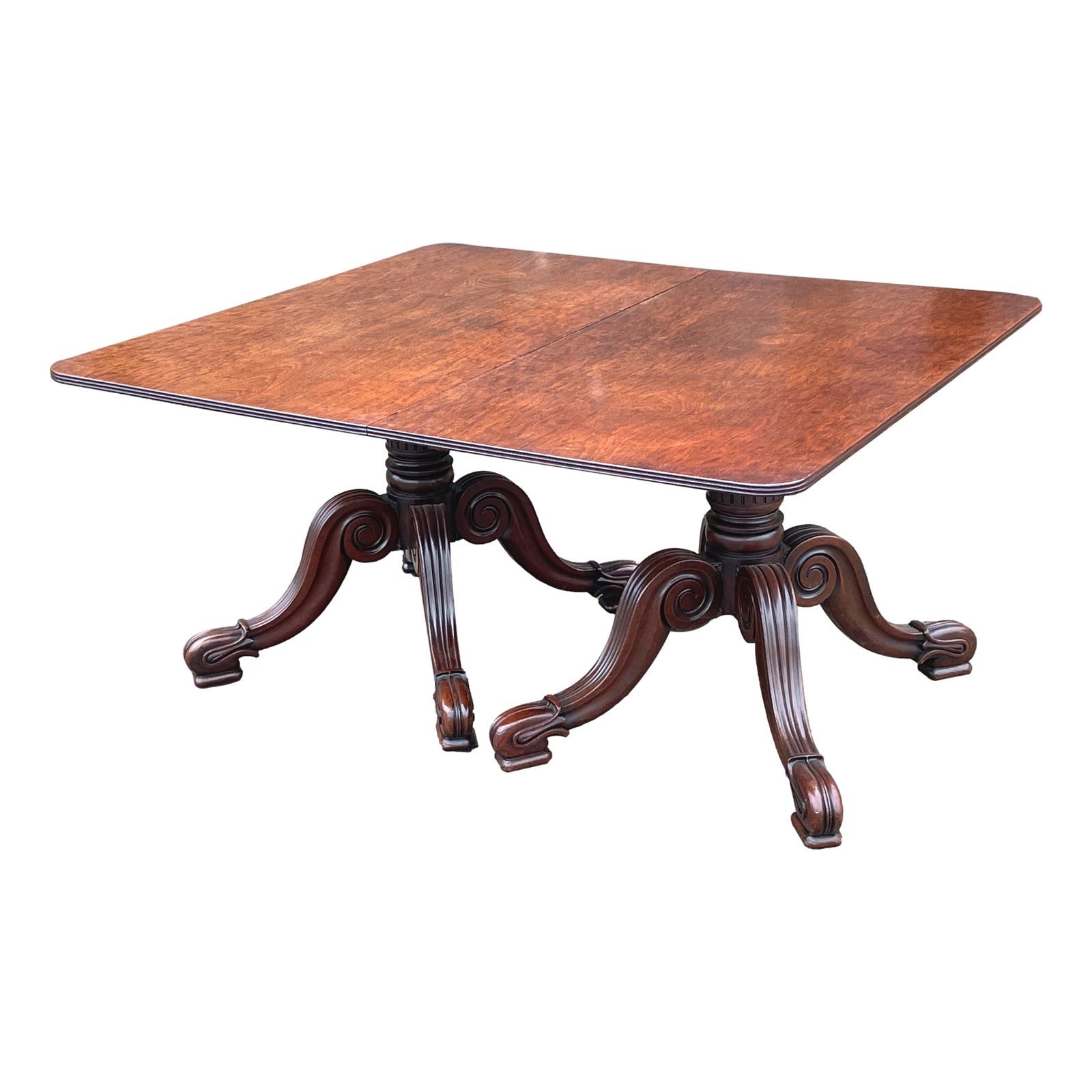 Regency Mahogany Twin Pillar Dning Table(united Kingdom, Circa 1835) photo for sale