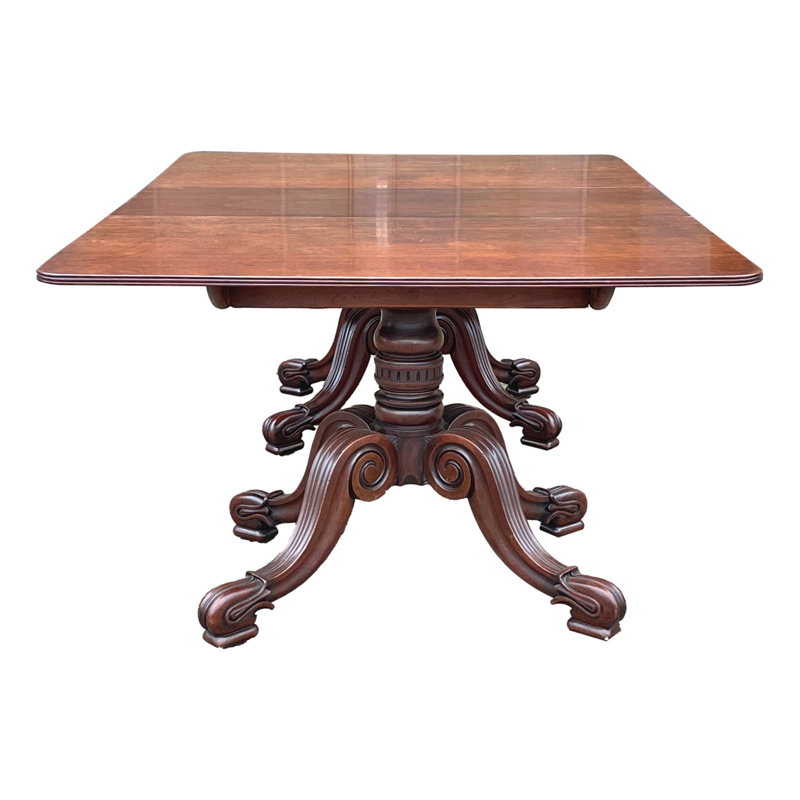 Regency Mahogany Twin Pillar Dning Table(united Kingdom, Circa 1835) photo Furniture