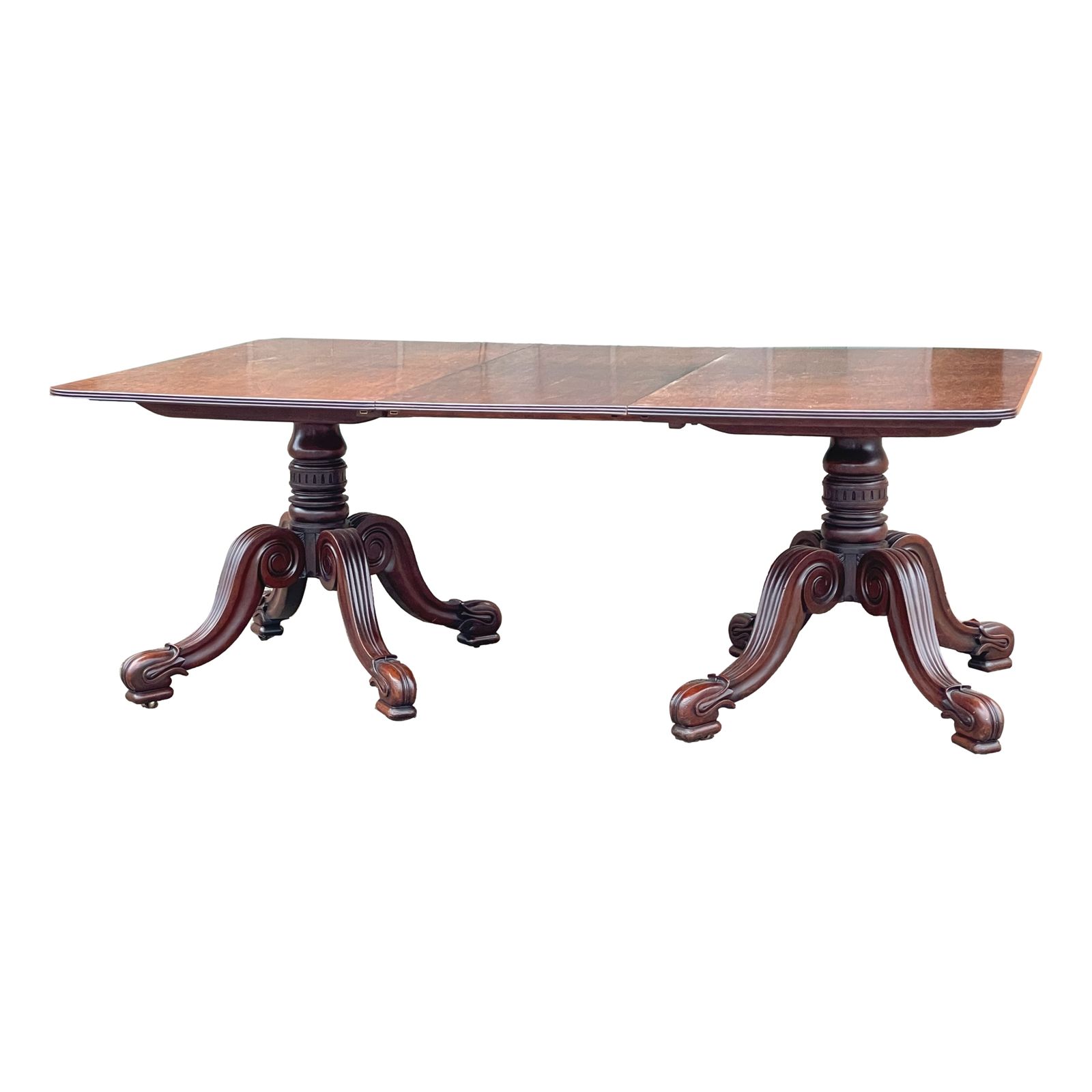 Regency Mahogany Twin Pillar Dning Table(united Kingdom, Circa 1835)