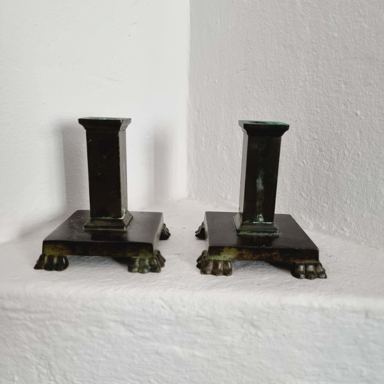 Jacob ängman For Gab, Solid Bronze Candlesticks, Lion Paw Decor, Swedish Grace photo for sale