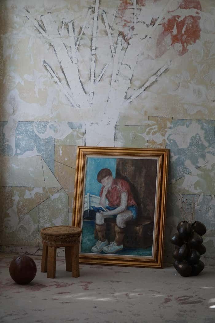 Oil Painting By Jørgen Sejersen, Danish Mid Century, 1960s photo furniture