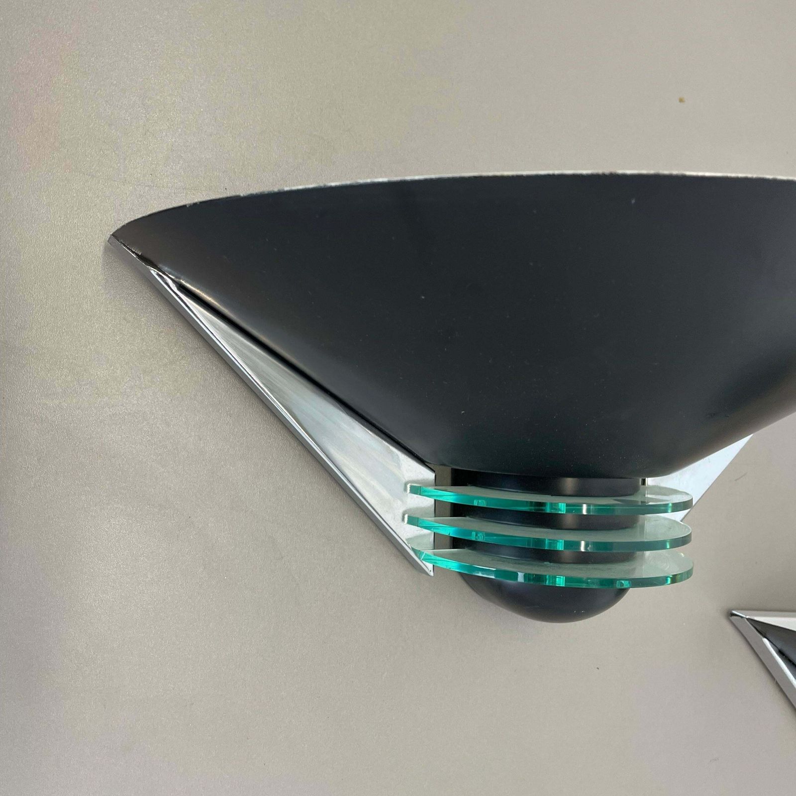1047.0 Set Of 2 Metal + Acryl Glass Post Modern Wall Light By Hustadt Leuchten, 1980s photo