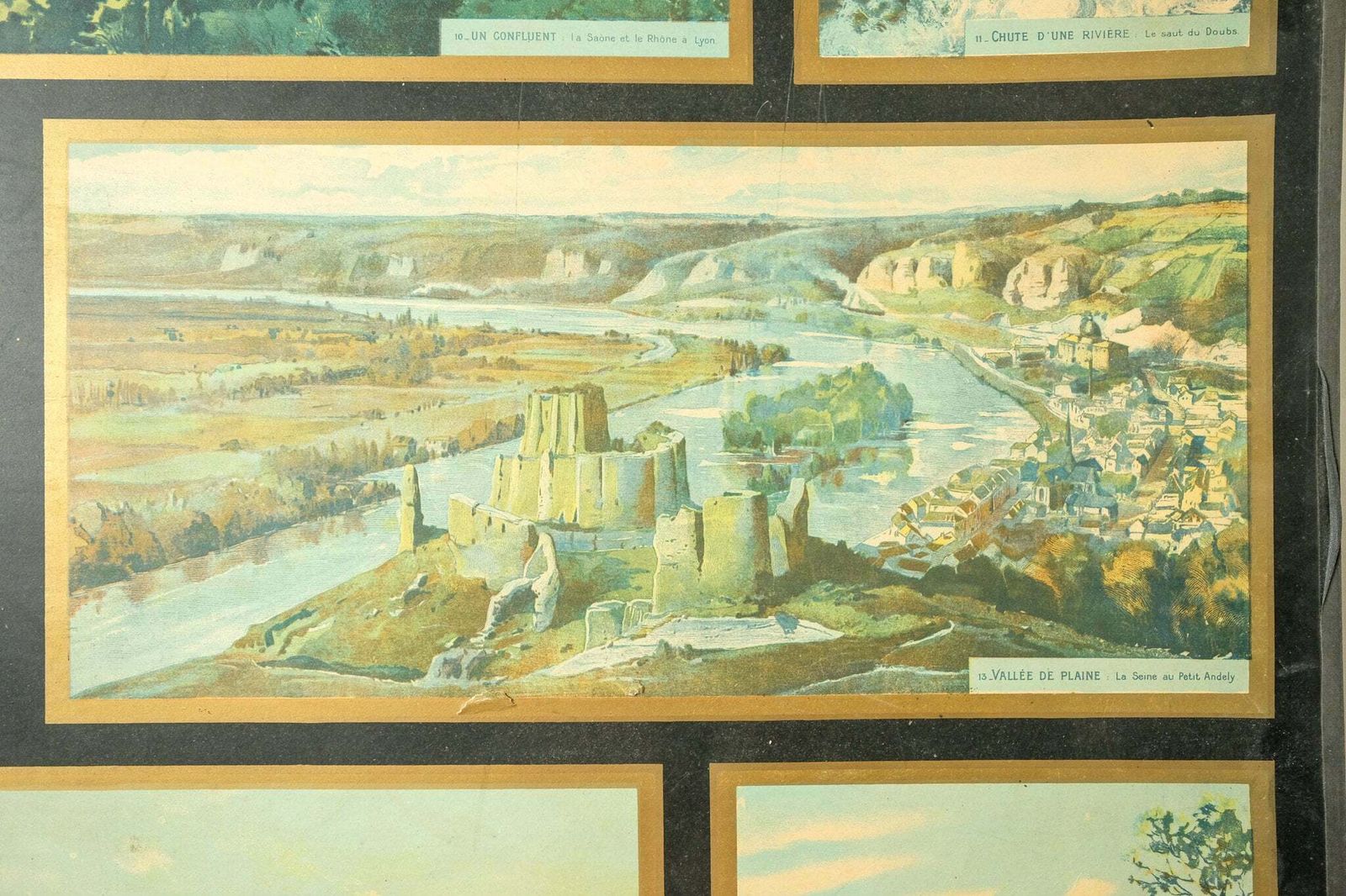Original Rare 1950s Large Vintage French Educational School Wall Chart Valleys And Waterways Decorative Quirky Beautiful Armand Colin photo 278.0
