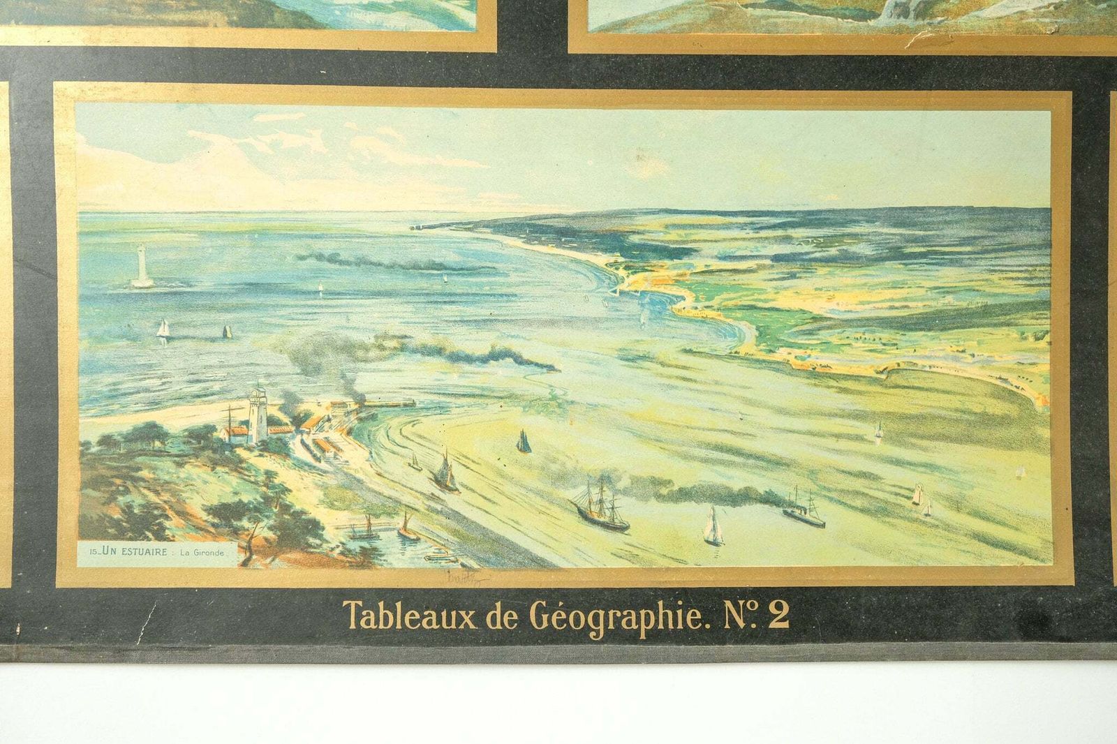 Original Rare 1950s Large Vintage French Educational School Wall Chart Valleys And Waterways Decorative Quirky Beautiful Armand Colin photo buy
