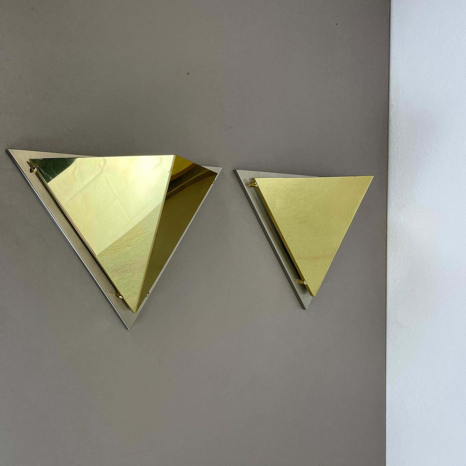 Set Of 2 Brass Sciolari Style Wall Light Sconces Bankamp Leuchten, Germany, 1980 photo buy