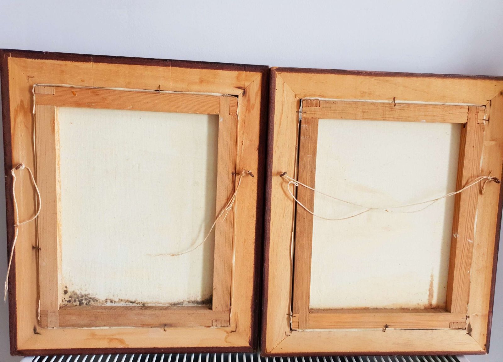 Pair Of Wood Framed Oil On Canvas Paintings Of Mediterranean Fishing Boat Scenes photo vinterior