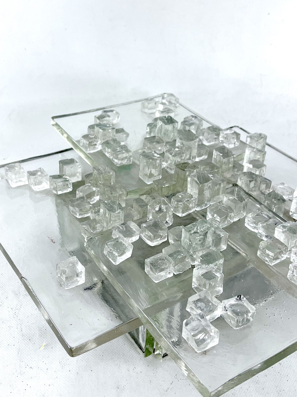 photo furniture Mid Century Clear Murano Glass Wall Light By Albano Poli For Poliarte. Italy 1970s