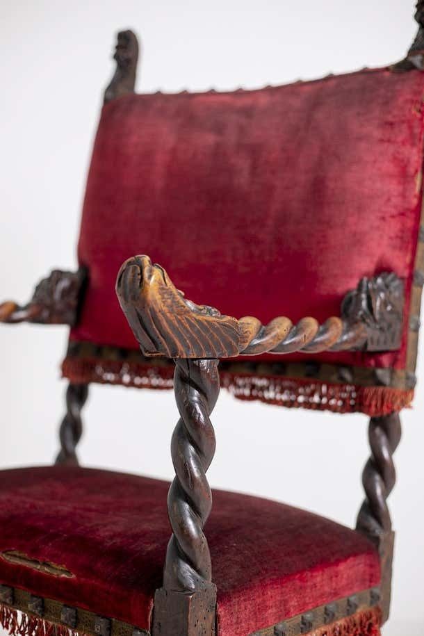 Rare Italian Antique Chair 1500s photo vintage