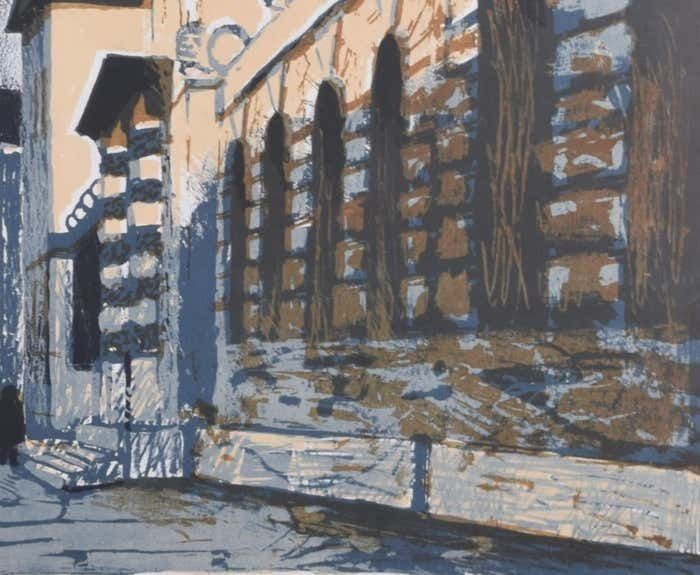 Edwin La Dell The High Street, Oxford With Queen's College Lithograph By Edwin La Dell photo vinterior