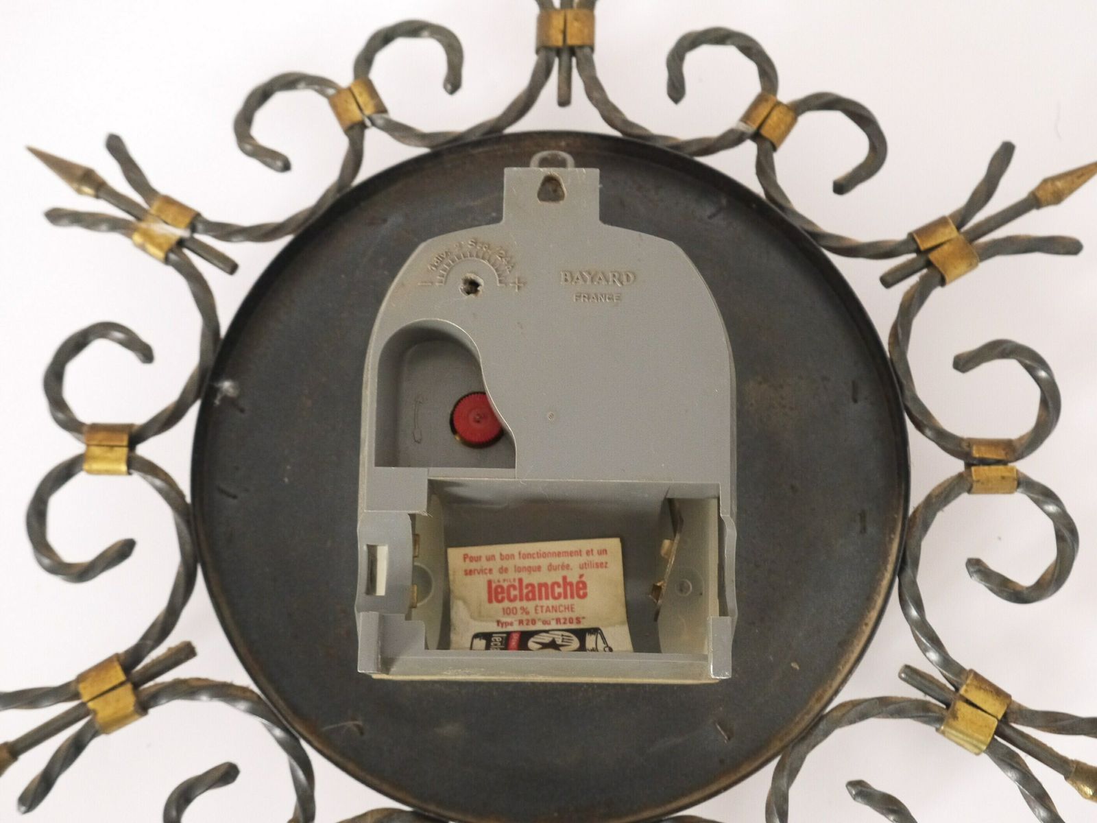 photo furniture French Vintage Mid Century Modern Wall Metal And Brass Clock