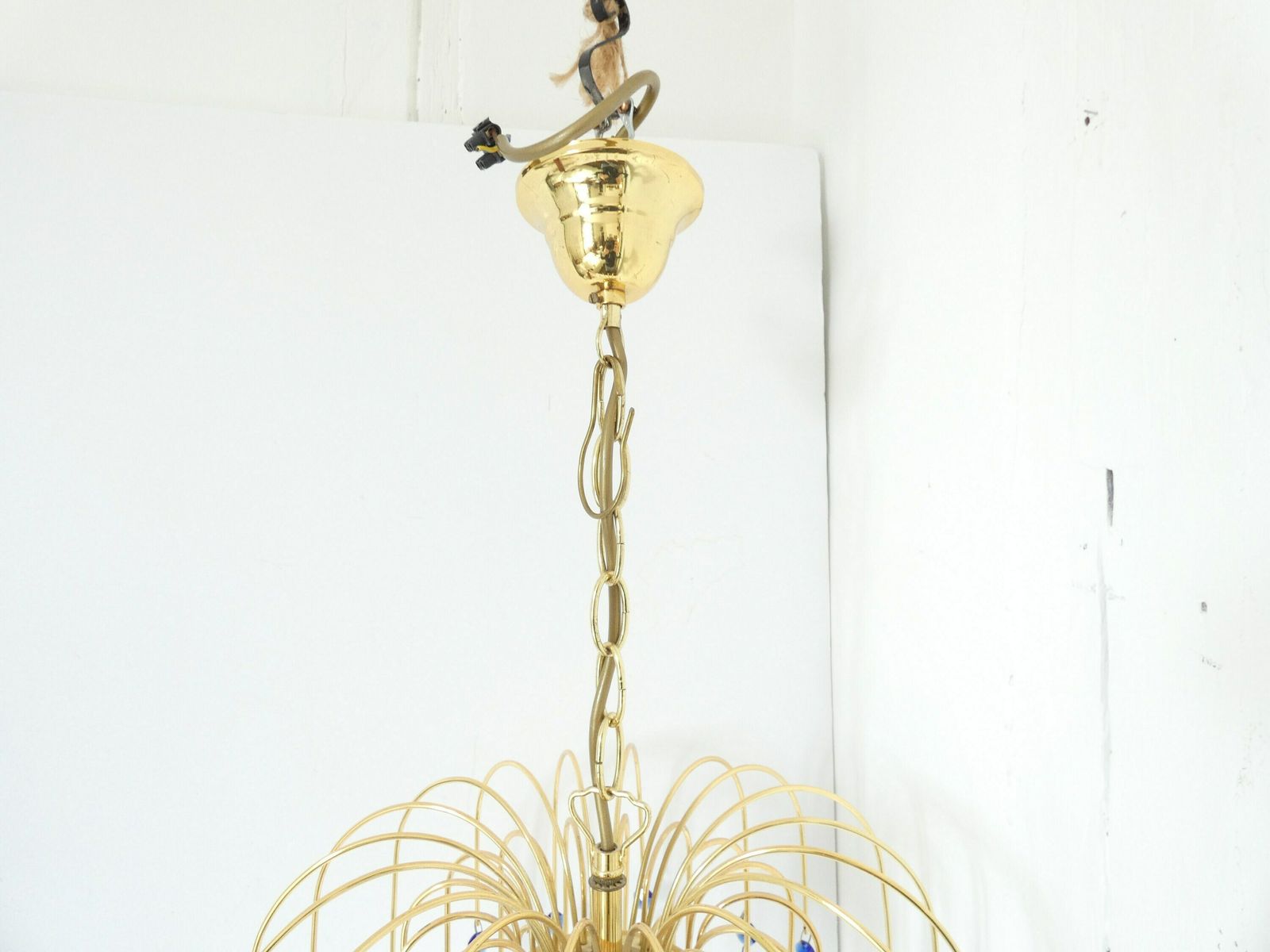 French Vintage Chandelier Pendent Waterfall Raindrop Clear Drops Murano Italian photo 1400.0