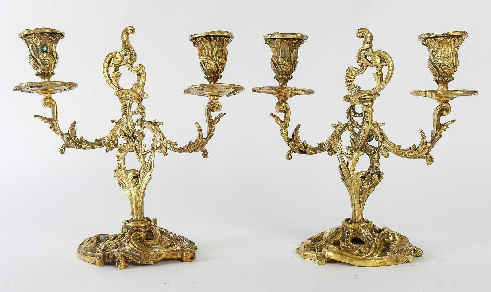 Pair Of 19th Century Bronze Candlesticks, Napoleon III Period photo furniture