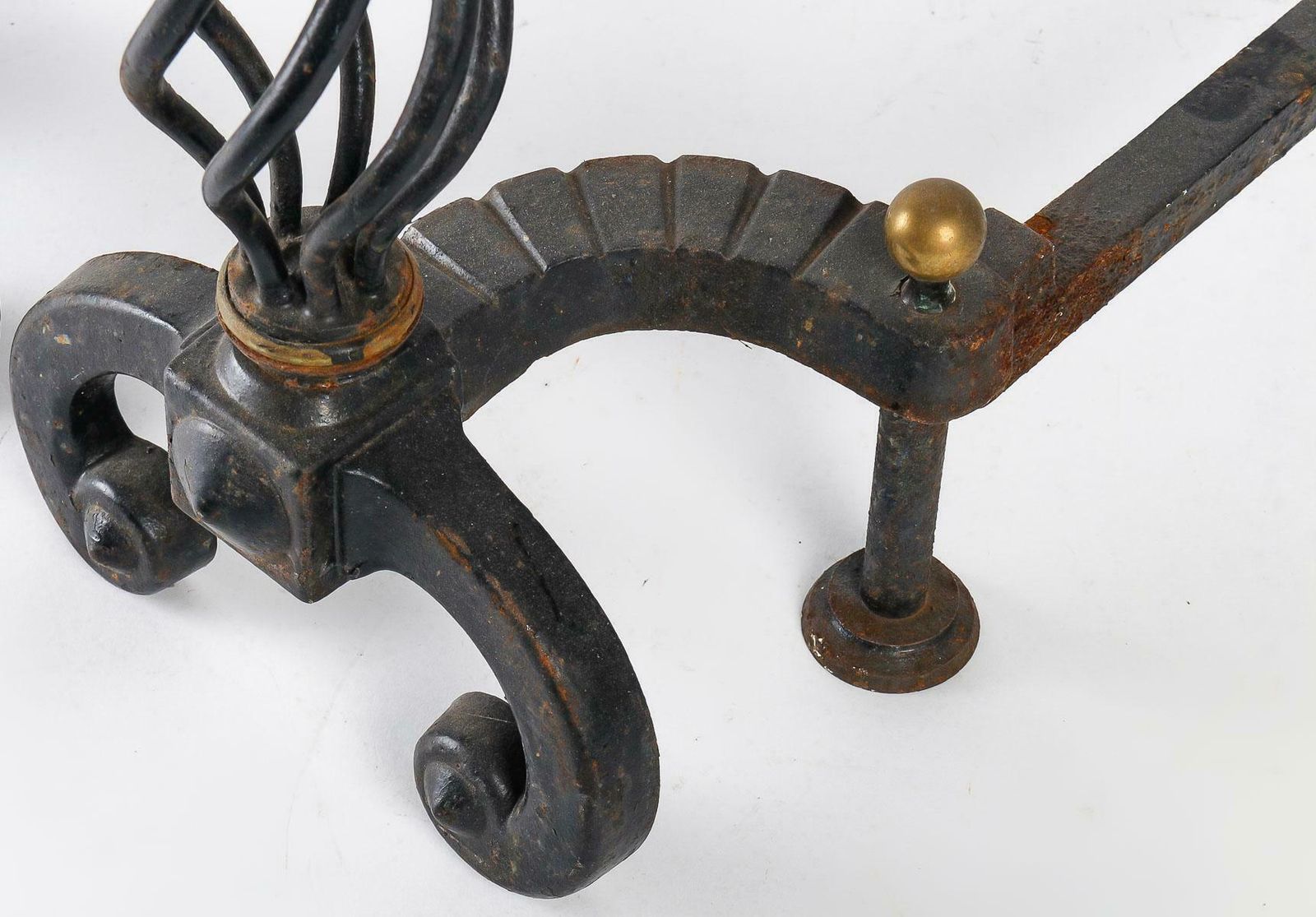 Pair Of Wrought Iron Fire Dogs, Circa 1940 photo furniture