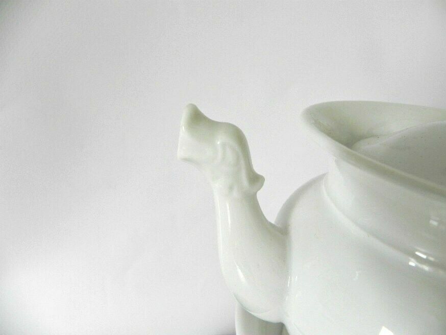 Tea Set For One, White Stoneware Tea Pot, Tea Cup, And Tea Pot And Warmer photo for sale