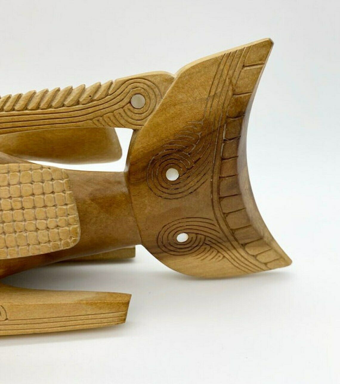 Wooden Fish Figure Miracle Fish Papua New Guinea Hand Carved Fish photo Home Decor