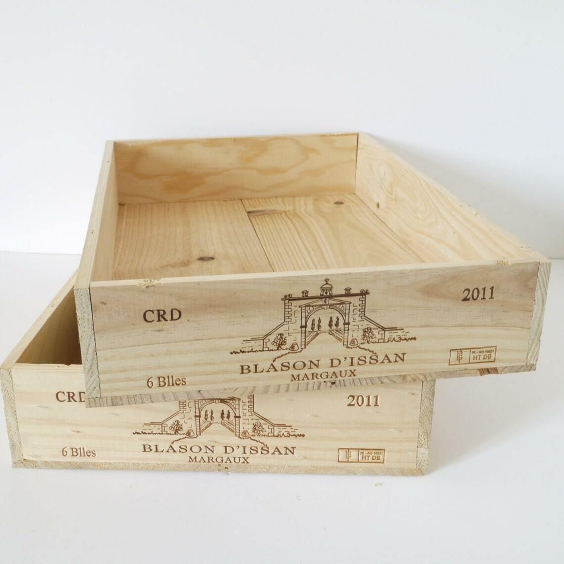 French Vintage Wine Crate Drawers Trays Wooden Tray Stacking Planter Shelf