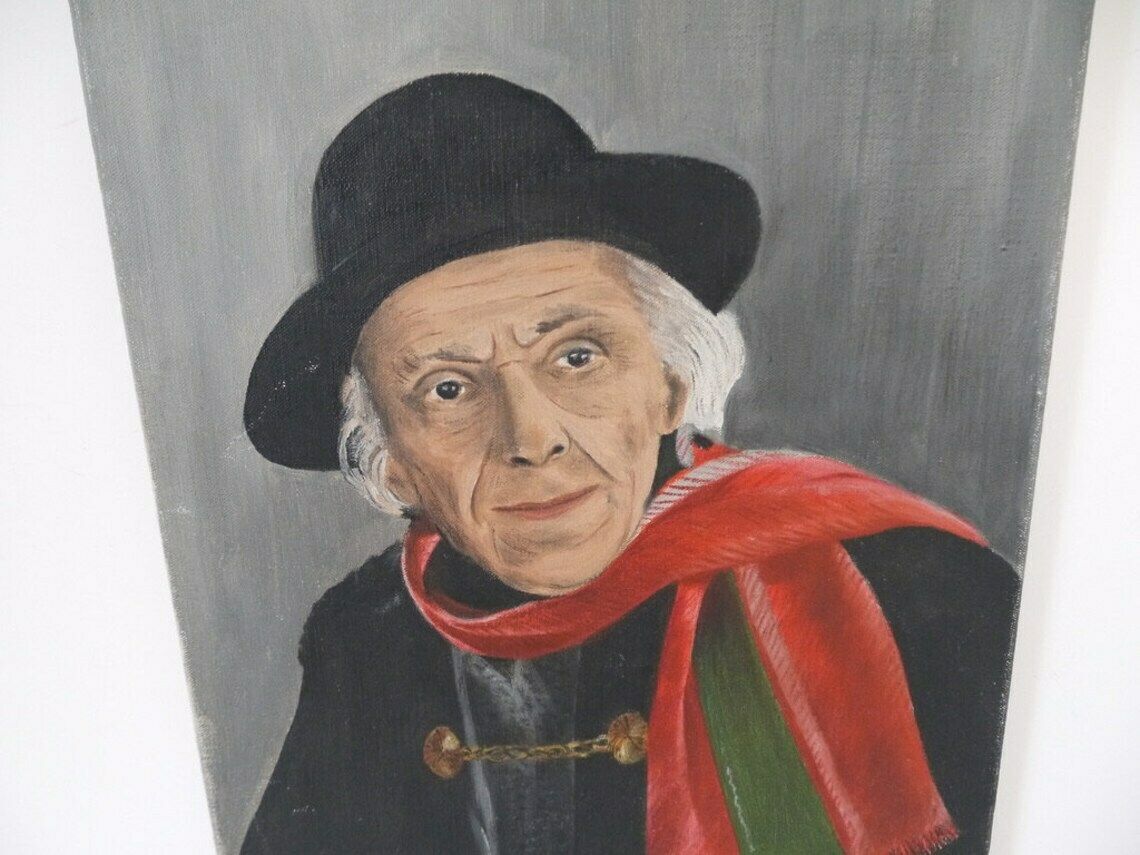 French Oil Portrait Painting Religious Clerical Man photo Art