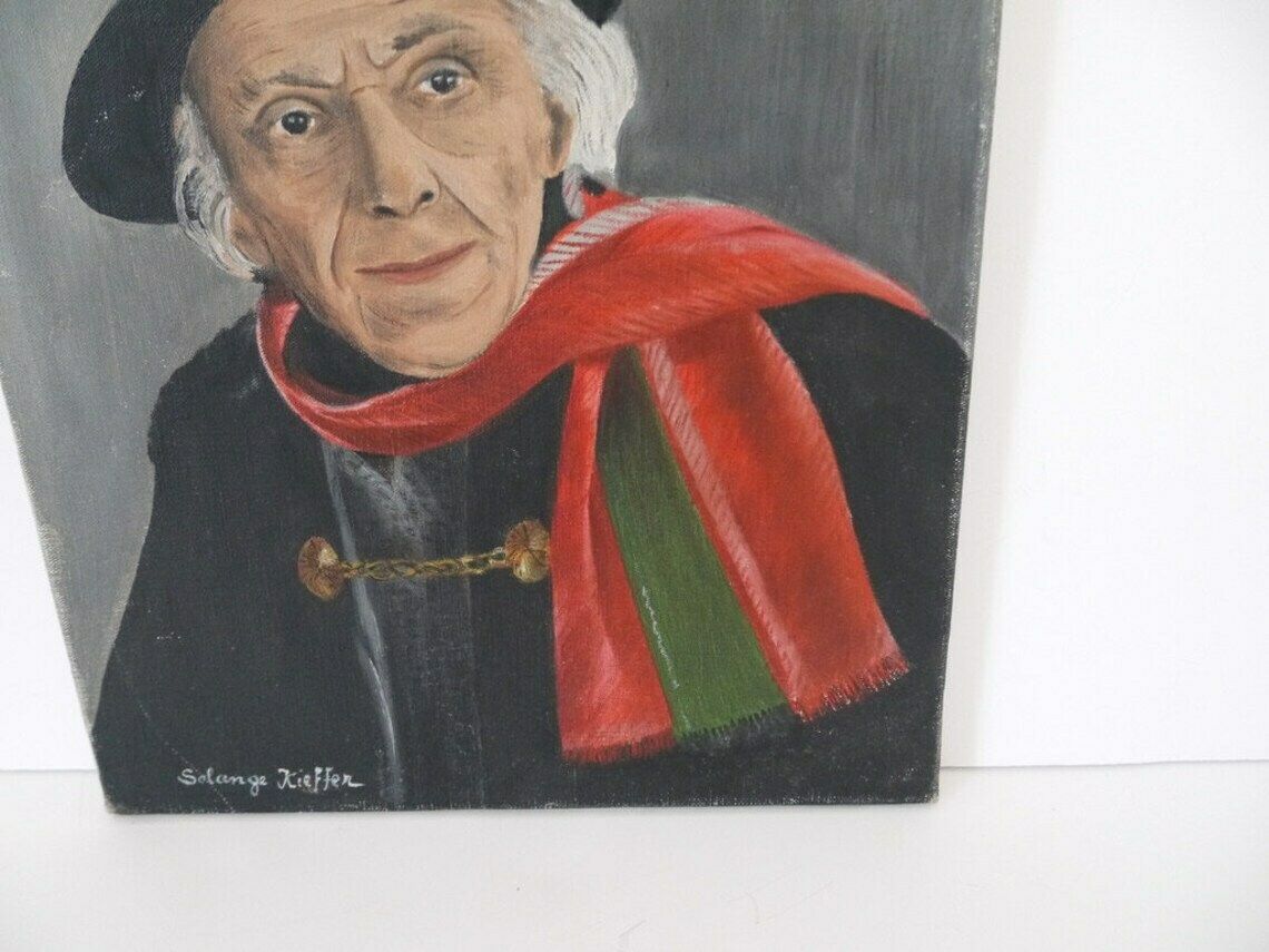 French Oil Portrait Painting Religious Clerical Man photo vinterior