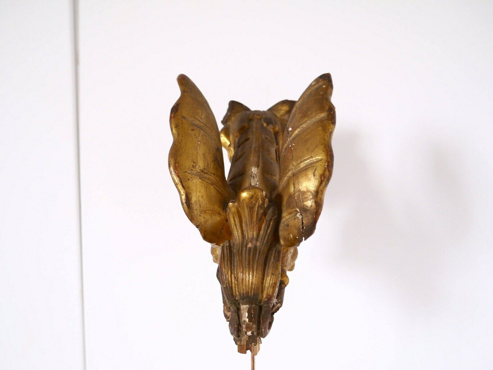 French Antique Wooden Architectural Salvage Sculpture Of A Winged Dragon photo buy