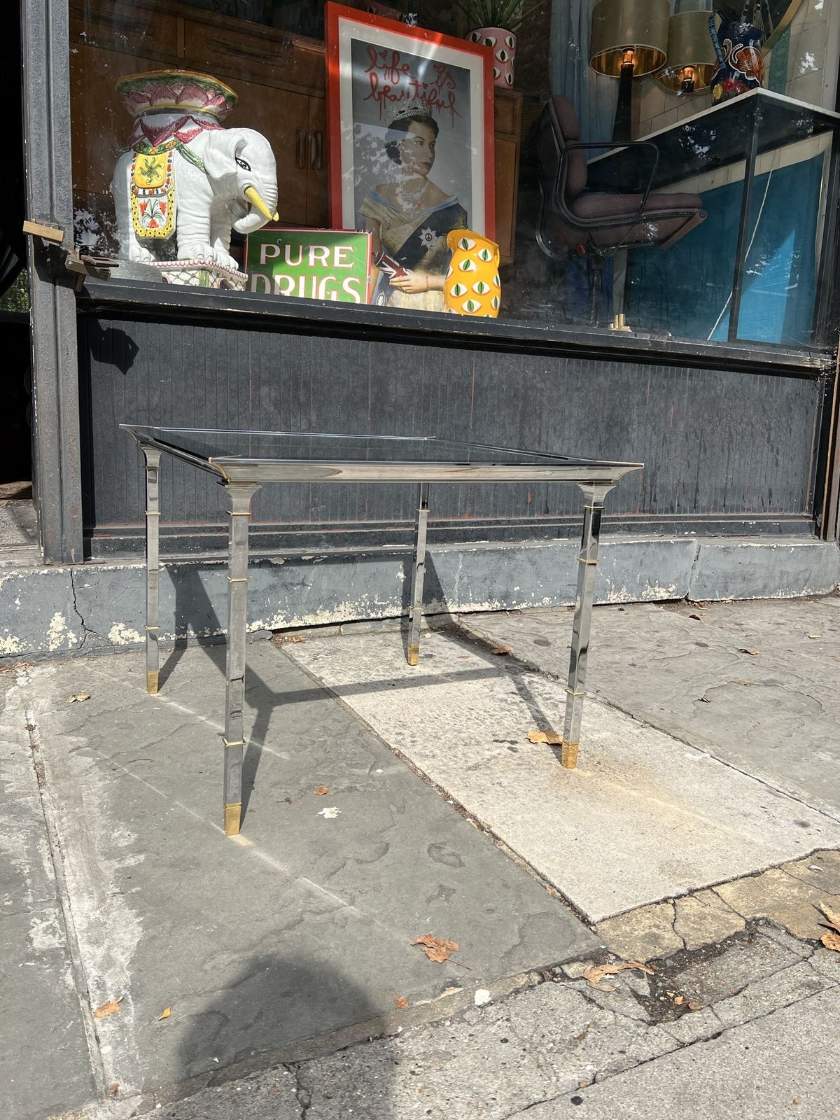 19070s Harrods Chrome And Glass End Table photo vinterior