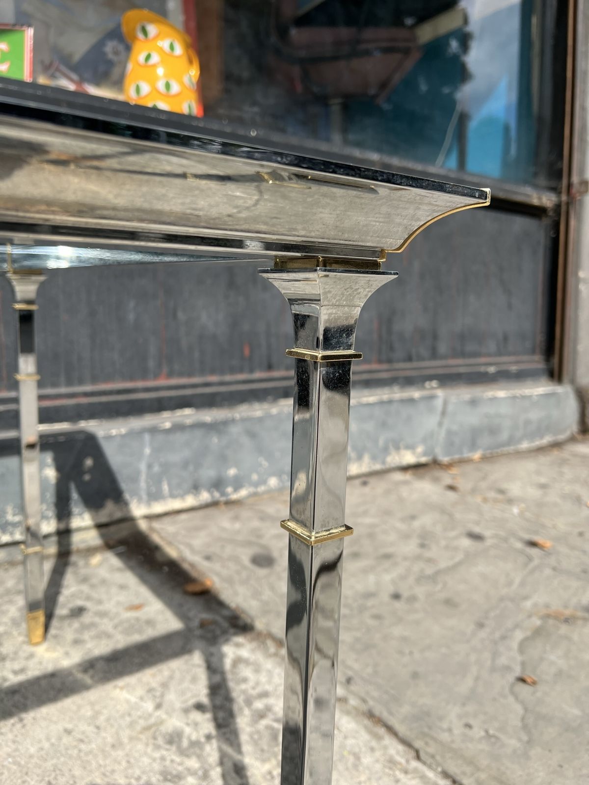 19070s Harrods Chrome And Glass End Table photo buy