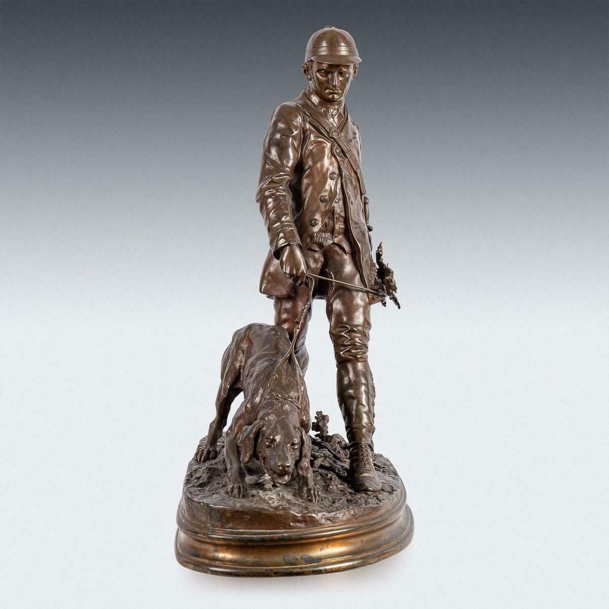 19th Century French Bronze 'Valet De Limier', Pierre Jules Méne, C.1879 photo Home Decor