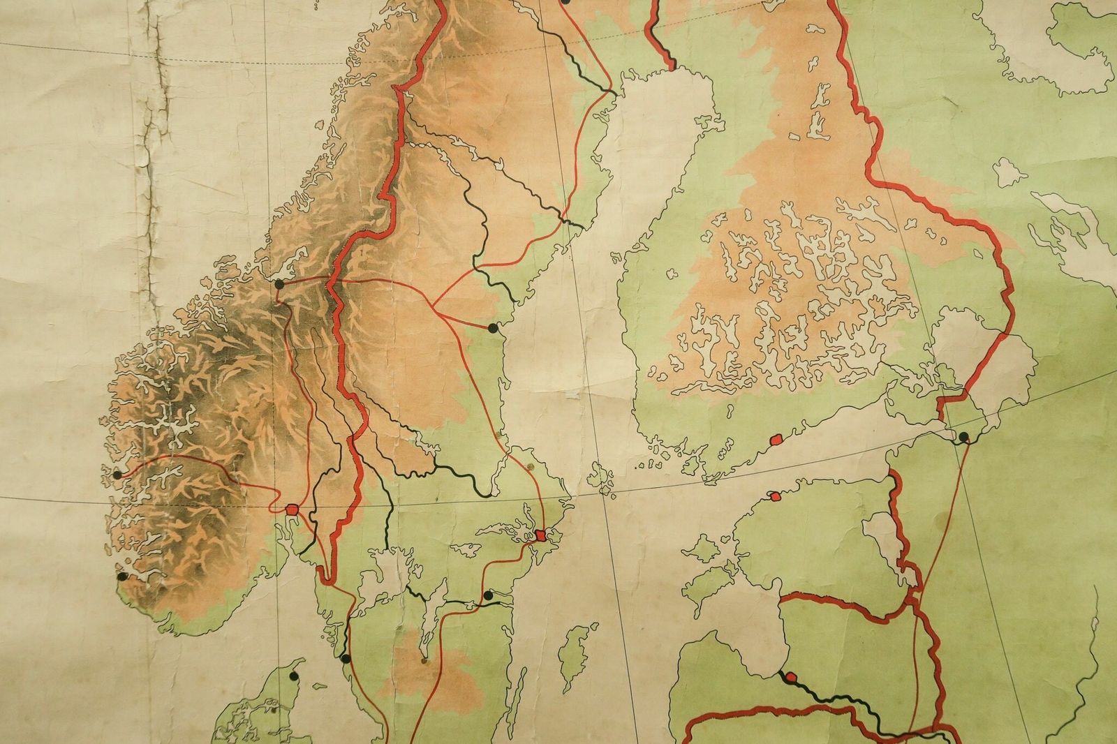 Original Huge Large Vintage Dutch Educational School Wall Chart Europe European Continent Vrieze Map Beautiful photo 381.0