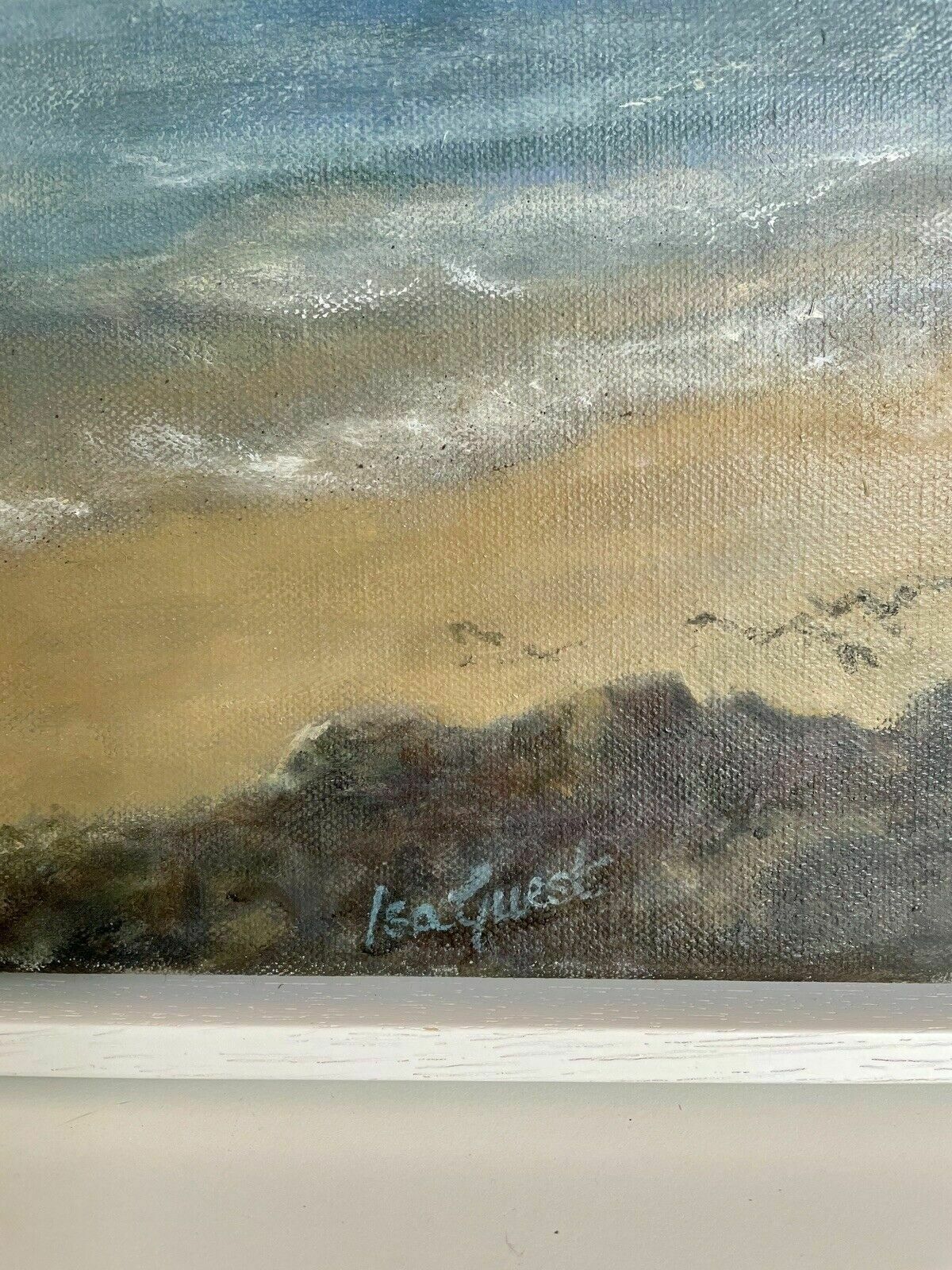 Dorset Seascape Original Canvas Acrylic Painting Signed By Isa Guest photo for sale