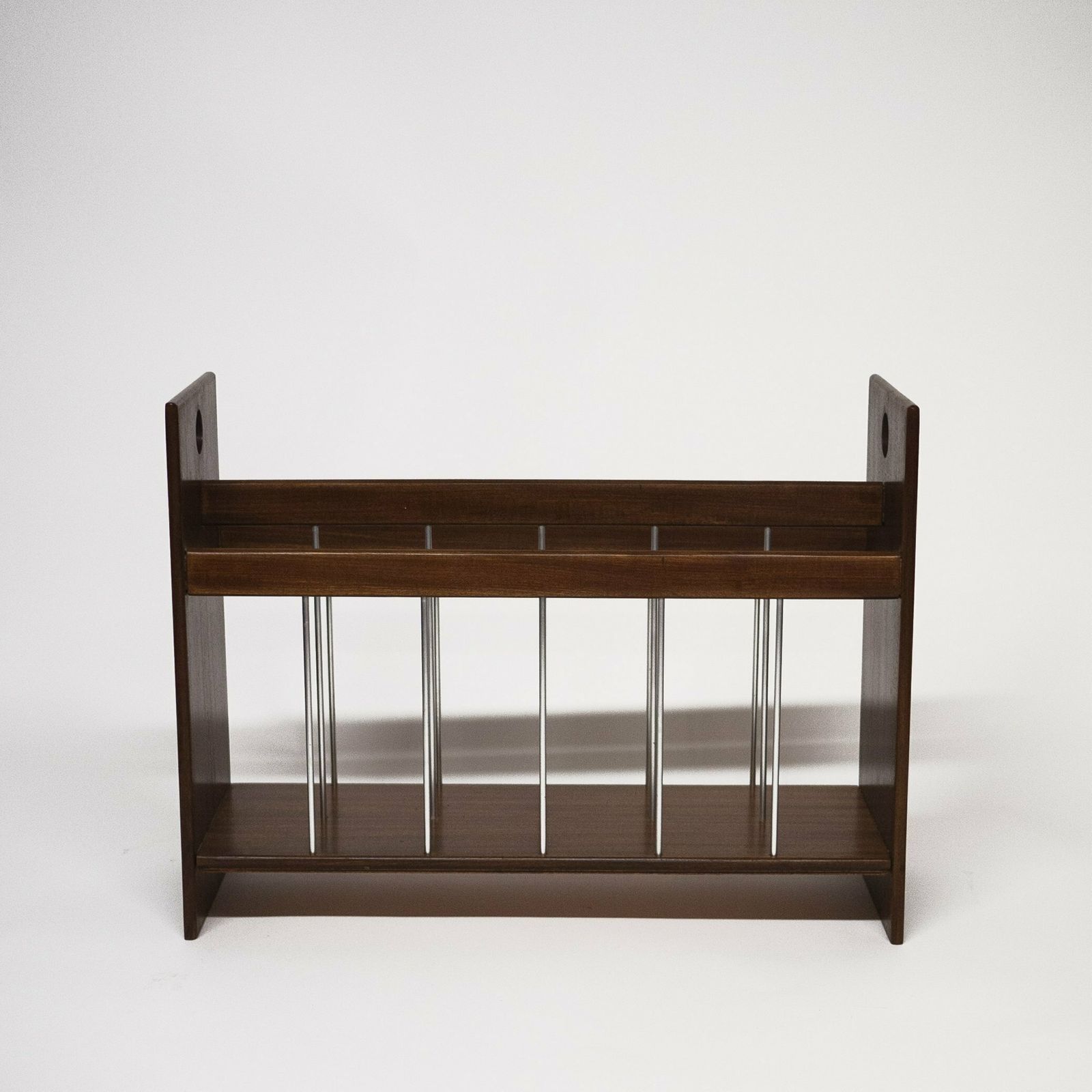 Vintage Danish Teak And Metal Magazine Rack, 1970s photo furniture