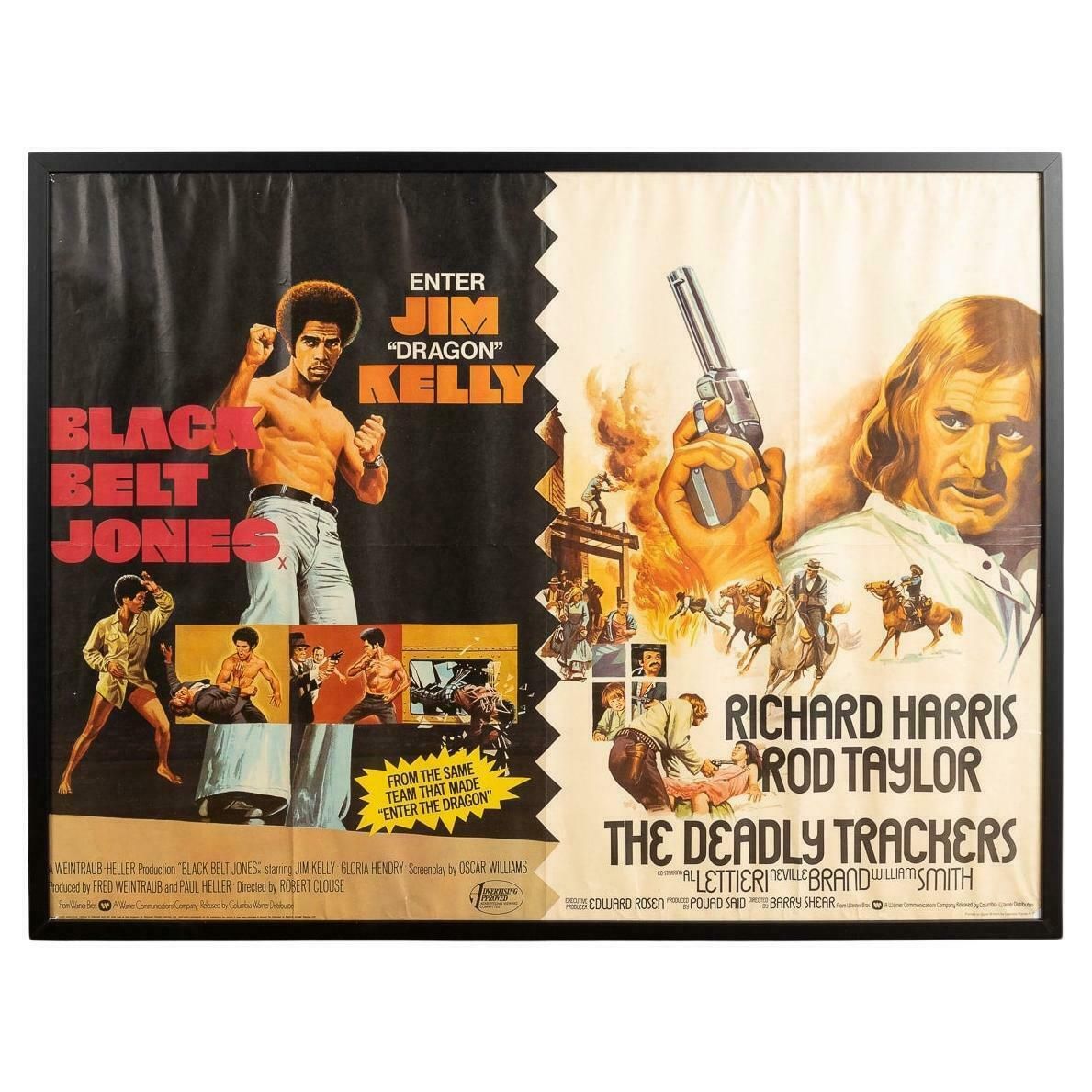 Original British Quad Black Belt Jones / Deadly Trackers Movie Poster, C.1973