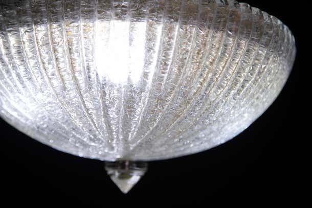 Trasparent And Gold Glass Murano Ceiling Light By Barovier & Toso Style , 1960 photo Lighting
