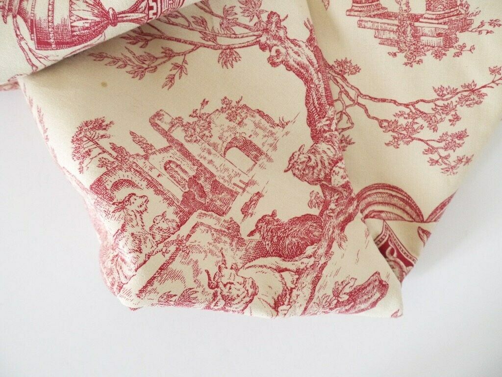 French Antique Tablecloth Provencal French Toile De Jouy 32in Long Round Tablecloth photo buy