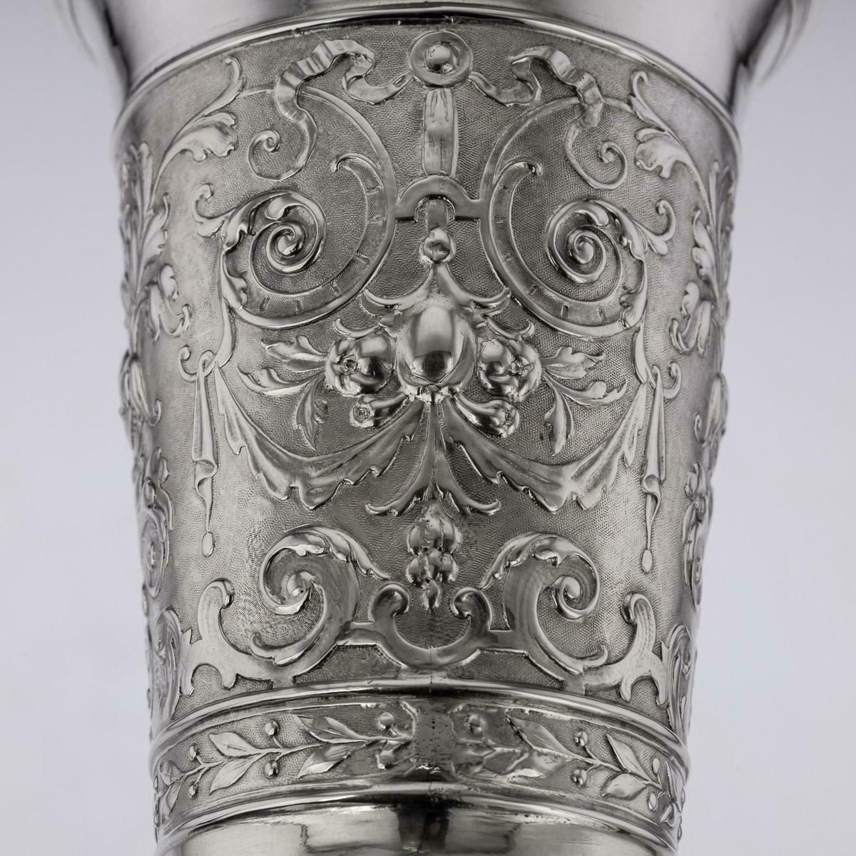 Home Decor 19th Century German Solid Silver Worms Shooting Presentation Cup, Hanau, C.1895 photo