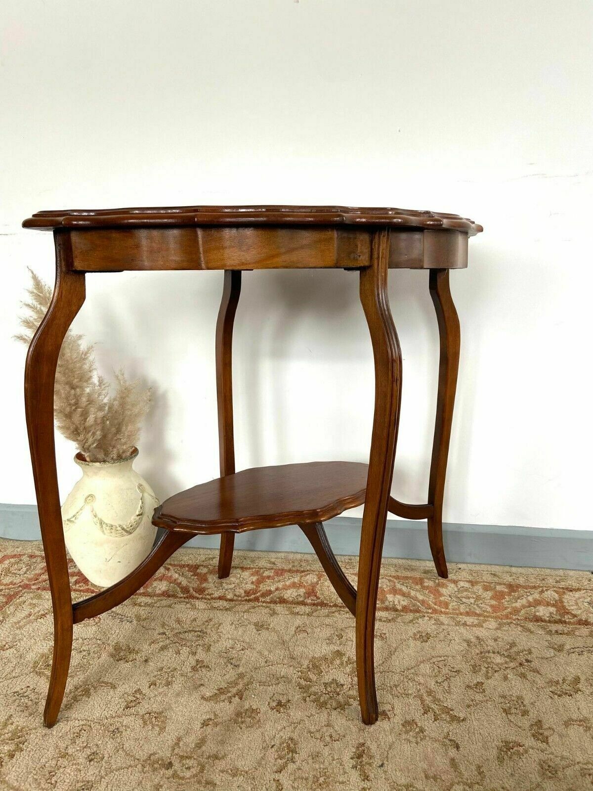 Vintage Decorative Satinwood Occasional Centre Table Scalloped Edge 1930s photo vintage