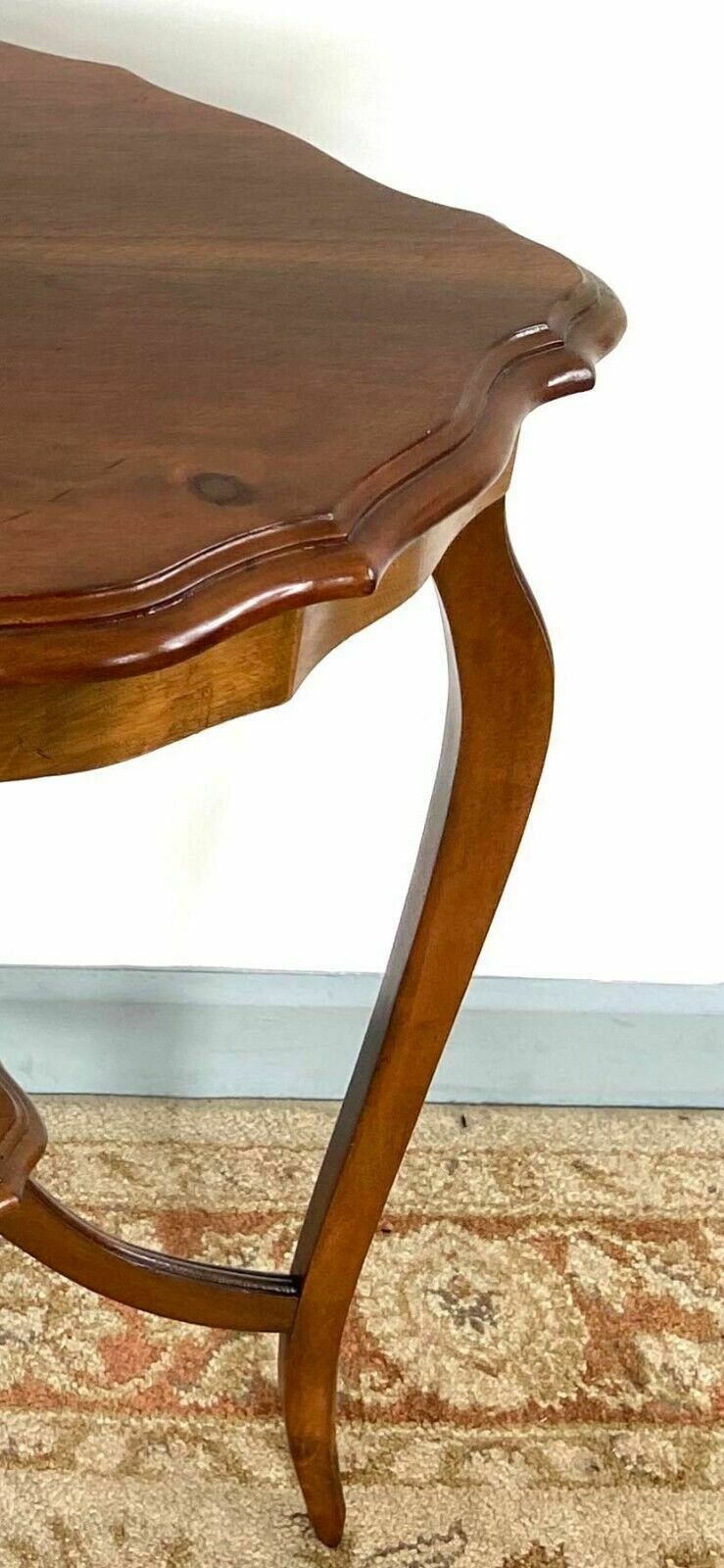 Furniture Vintage Decorative Satinwood Occasional Centre Table Scalloped Edge 1930s photo
