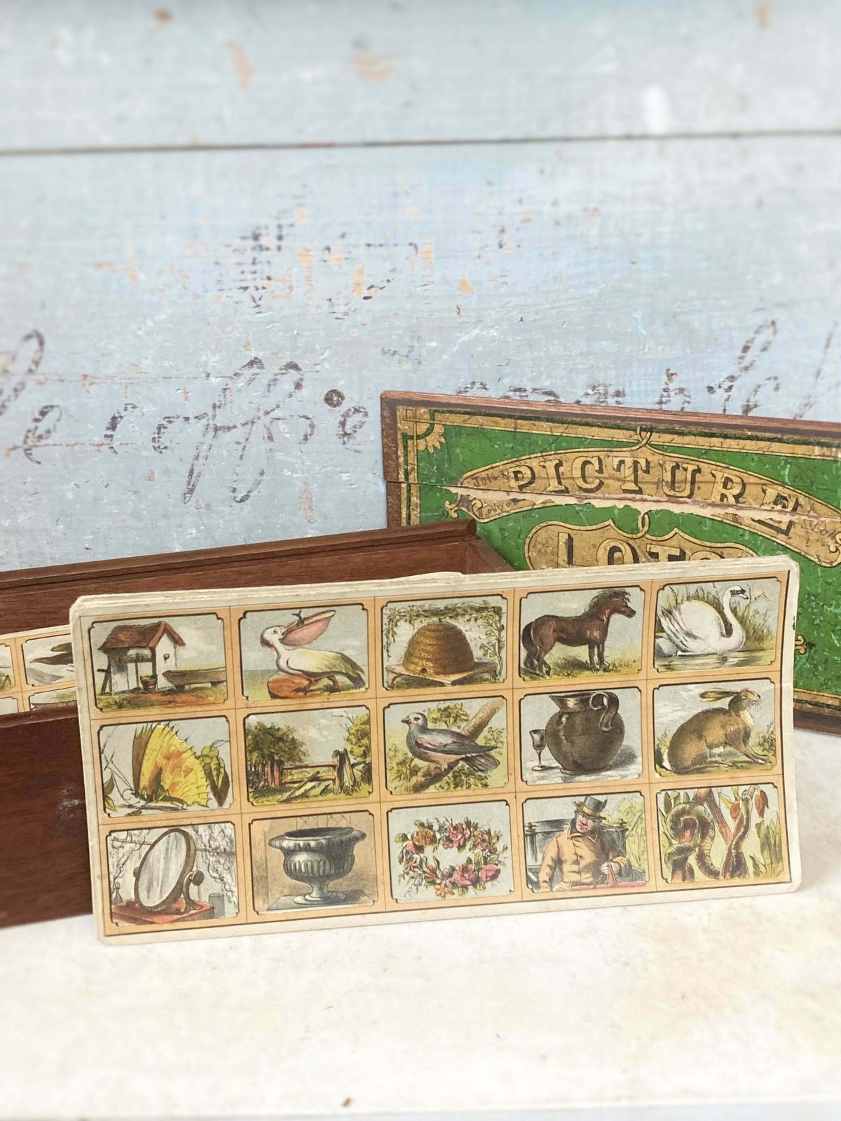 Victorian French/English Picture Loto Game photo furniture