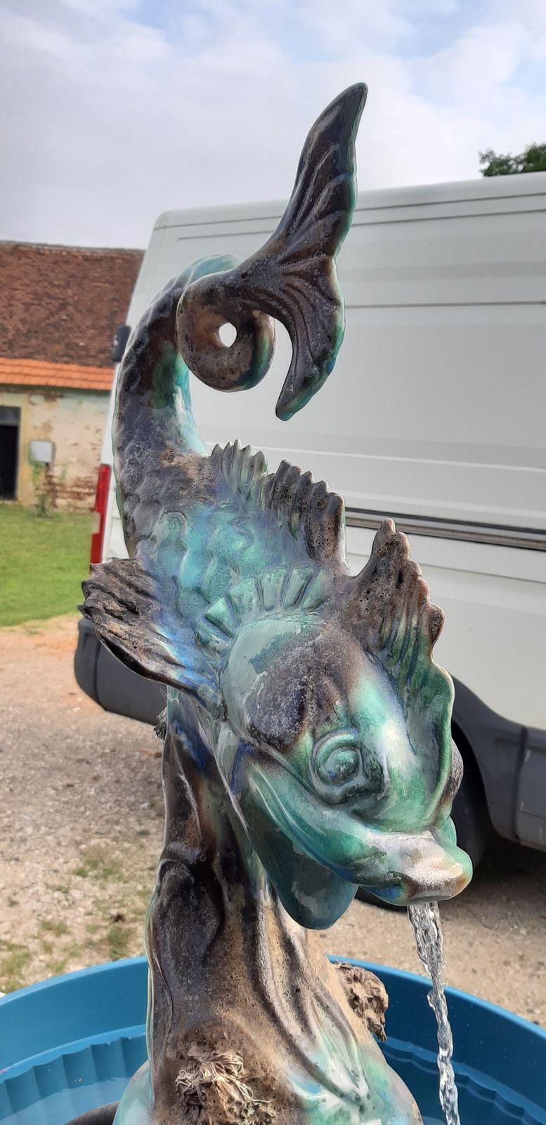 Fountain Faience Of Vallauris "Dauphin" photo for sale