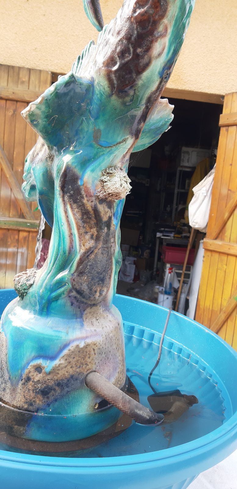 Fountain Faience Of Vallauris "Dauphin" photo 496.0