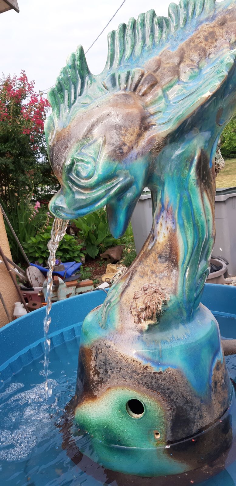 photo furniture Fountain Faience Of Vallauris "Dauphin"