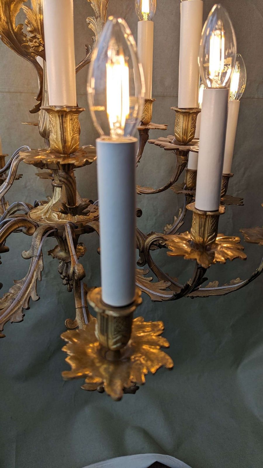French Gilt Bronze 19th Century 18 Arm Chandelier photo Lighting
