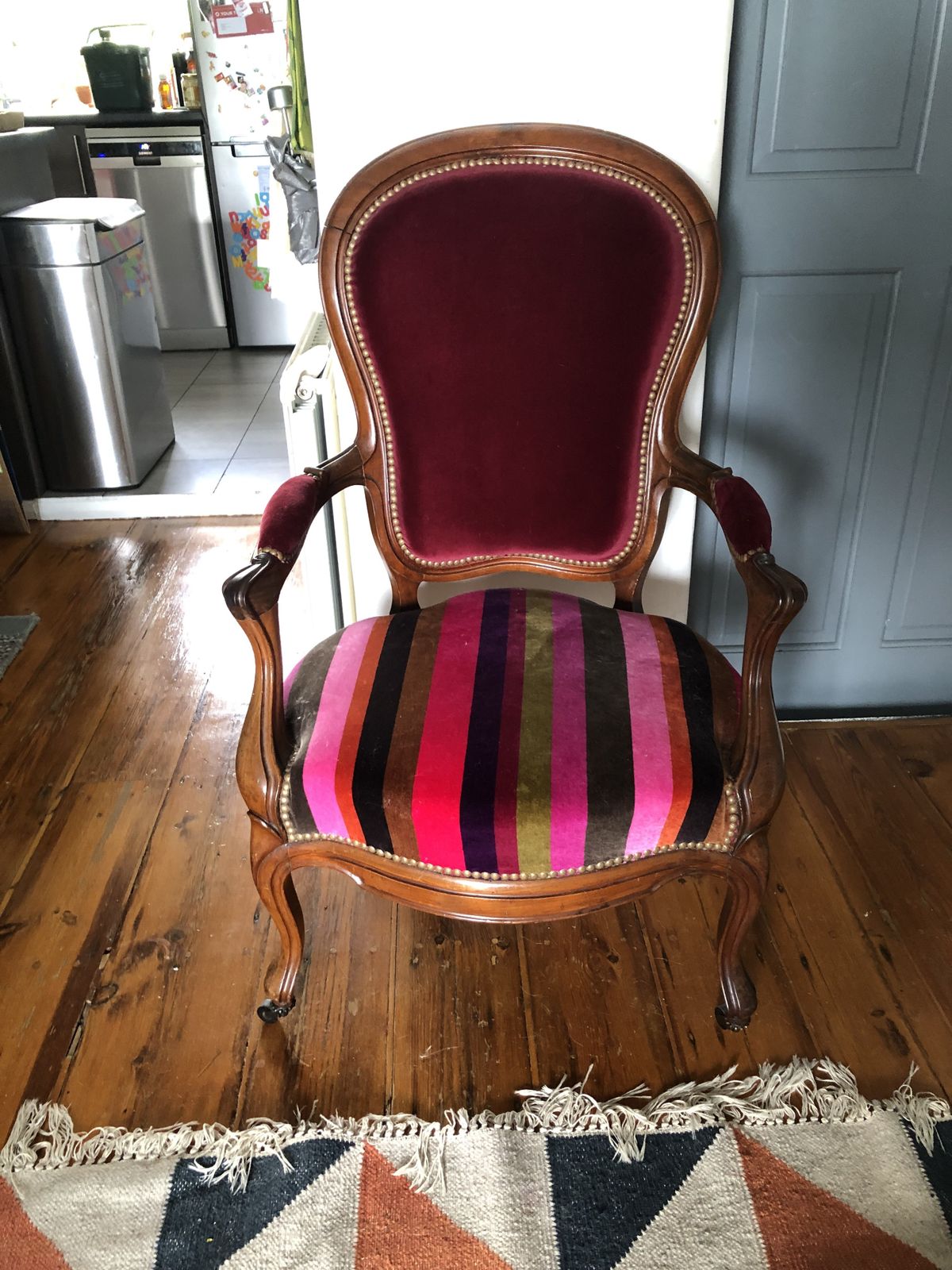Pair Of Louis XV Armchairs Reupholstered Velvet photo furniture