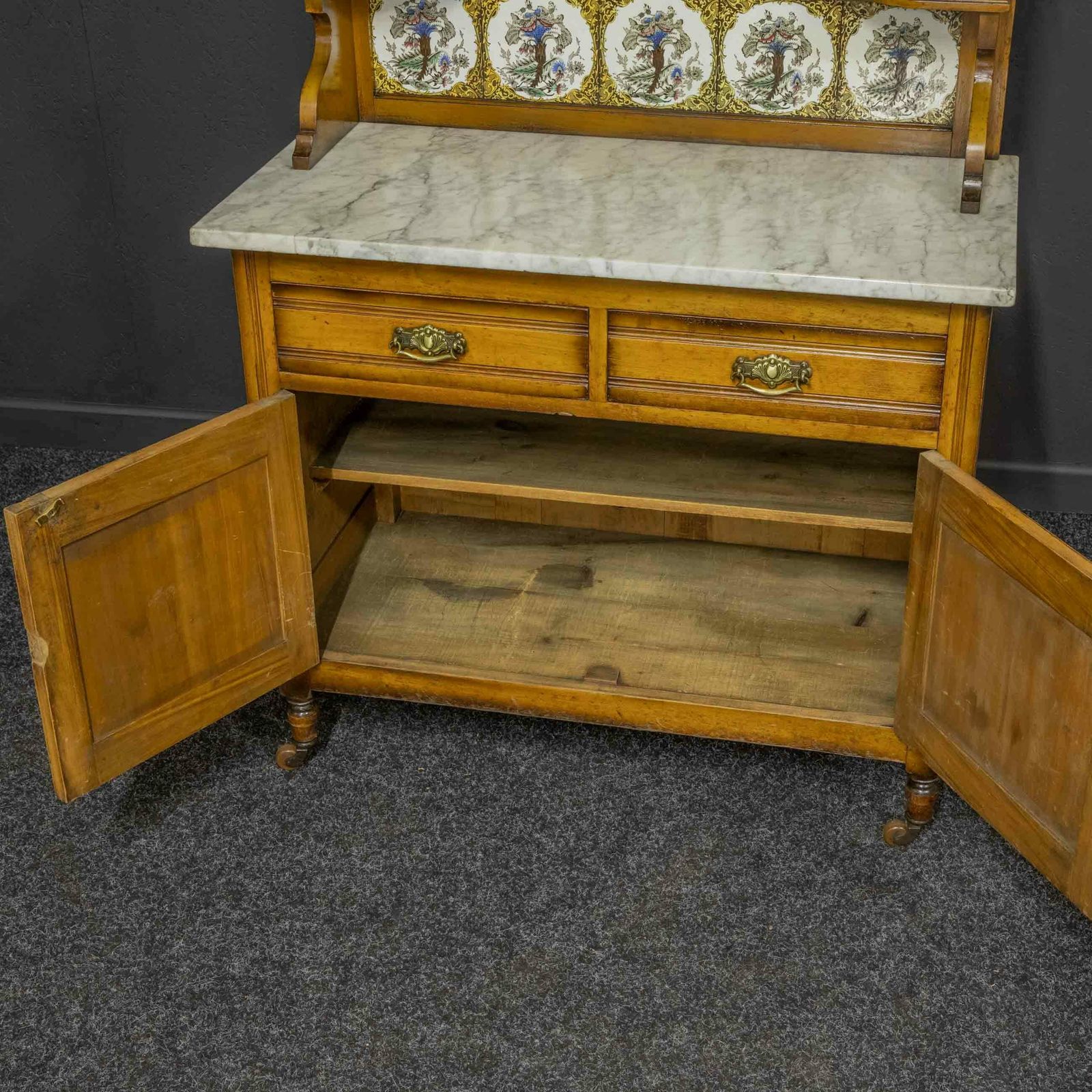 Edwardian Birch Washstand photo vintage